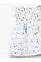 Cotton Floral Print Gipe Detailed Mini Shorts Skirt - 3