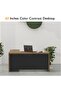 Noce 1825 L-Shaped Executive Wooden Desk with Melamine Finish-Zabrano with Black - 5