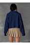 Women's Oversize Zippered Crop Knitwear Sweater Daily Use Seasonal - 4