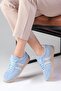 Valda Genuine Suede Blue Color Women's Sneakers - 3