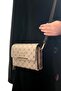 Women's Taupe Polka Dot Medium Size Crisscross Straps Hand & Shoulder Bag 381 - 5