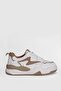 Genuine Leather Lace-Up Comfort Sole Women's Sneaker Shoes Beige - 2