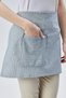 Striped Half Short Apron - Cafe, Barista, Hairdresser, Bartender, Florist, Kitchen Apron, Stain Resistant - 3