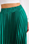 Pleated Midi Satin Skirt with Elastic Waist - 2