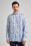 Men's Long Sleeve Printed Buttoned Collar Linen Blend Comfort Fit Shirt 1004250139 - 3