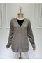 Women's Knitwear Pocket V-Neck Buttoned Mother's Jacket