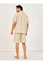Solid Woven Short Sleeve Collared Shirt and Shorts Set - 5