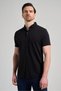 Black Short Sleeve Plain Knitted Italian Collar Pocketless Cotton Classic Slim Fit Shirt 1004250156 - 2