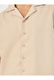 Solid Woven Short Sleeve Collared Shirt and Shorts Set - 3
