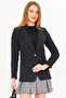 Women's Black Single Button Stamp Jacket Arm-25K 001082 - 5