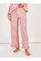 Floral Textured Ruffle Sleeve Hem Broderie Trim Top and Pyjama Set - 4
