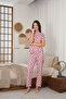 Women's Summer Short Sleeve Combed Cotton Single Jersey Fabric Pajamas Set - 2