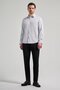 White Long Arm Pattern Half Italian Collar Pocketless Stretchable Classic Slim Fit Shirt 1004245218 - 2