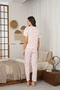 Women's Summer Short Sleeve Combed Cotton Single Jersey Fabric Pajamas Set - 4