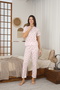 Women's Summer Short Sleeve Combed Cotton Single Jersey Fabric Pajamas Set - 2