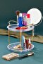 İnci̇ 2 Tier Gold Decorated Bathroom Cosmetic Jewelry Organizer Multi-Purpose Organizer