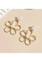 Pearled Gold Colorful Flower Dangle Stylish Engagement Henna Wedding Wedding Evening Dress Earrings - 3