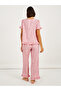 Floral Textured Ruffle Sleeve Hem Broderie Trim Top and Pyjama Set - 5