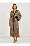 Satin Leopard Print Contrast Edge Robe