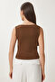Sleeveless Sandy Blouse Brown Lan0029 - 3