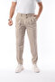 Men's Pleated Transitional Trousers Stretch Fabric Fabric Beige - Slim Fit & Normal Waist