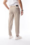 Men's Pleated Transitional Trousers Stretch Fabric Fabric Beige - Slim Fit & Normal Waist - 6