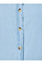Solid Denim Extended Sleeves Shirt - 4
