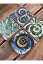 Set of 4 Colorful Printed Natural Stone Glasses - 2