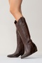 Pi̇etro Brown Skin Genuine Leather Women's Western Boots - 6