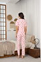 Women's Summer Short Sleeve Combed Cotton Single Jersey Fabric Pajamas Set - 5
