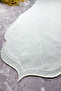 White Color Beaded Embroidered 40X140 cm Linen Effect Runner - 2