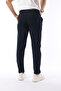 Men's Fabric Trousers Jogger Cut Slim Fit Lycra Navy Blue - Elastic Waist & Comfortable Cut - 5