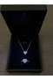 Luxury Series Illuminated Gift Boxed Heart Zircon Stone Steel Necklace Ring Combination Set - 2