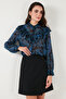Patterned Standard Fit Hakim Collar Chiffon Shirt Shirt 611Go00334 - 2