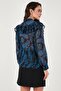 Patterned Standard Fit Hakim Collar Chiffon Shirt Shirt 611Go00334 - 7