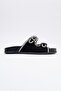 Allen Black Stone Genuine Leather Suede Women's Slippers - 5