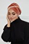 Double Color Velvet Bonnet,B-23K,Salmon - Cream - 4