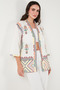 Embroidered Cotton Oversize Fit Three Quarter Sleeve Kimono Kimono 676272 - 4