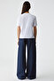 Remsos Women's Oversize Crew Neck Short Sleeve White T-Shirt - 6