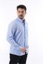 Blue Slimfit Cotton Oxfort Lycra Collar Buttoned Long Sleeve Men's Shirt - 5