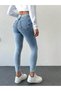 Blue Snow Wash Skinny Jeans Women's Power Lycra Trousers - 5