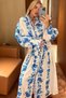 Maxi Dress Maxi Shirt Dress Linen Dress with Belt Dress Long Shirt Dress Suitable for Hijab Dress - 5