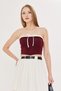 Lizaa Vintage Lace and Corset Detail Crop