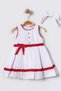 Thick Straps, Button Detail, Bow Detail, Flared Cut, Buckle, Gift, Red Girl's Dress 15604