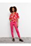 Printed Short Sleeve Viscose Women's Shirt with Front Button Closure (S2) - 4