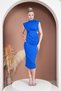 Padded Draped Midi Length Dress with Brooches Wedding Engagement Promise Graduation - 5