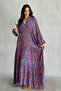 Collar Detail Button Colorful Patterned Premium Viscose Dress Suitable Dress for Hijab - 7