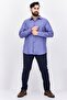 Men Regular Fit Textured Long Sleeves Casual Shirt, Lilac - 4