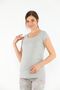 Gray Maternity Stretchy Cotton Fabric T-Shirt - 3