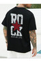 Unisex Rock My Life Printed Oversize Short Sleeve T-Shirt - 2